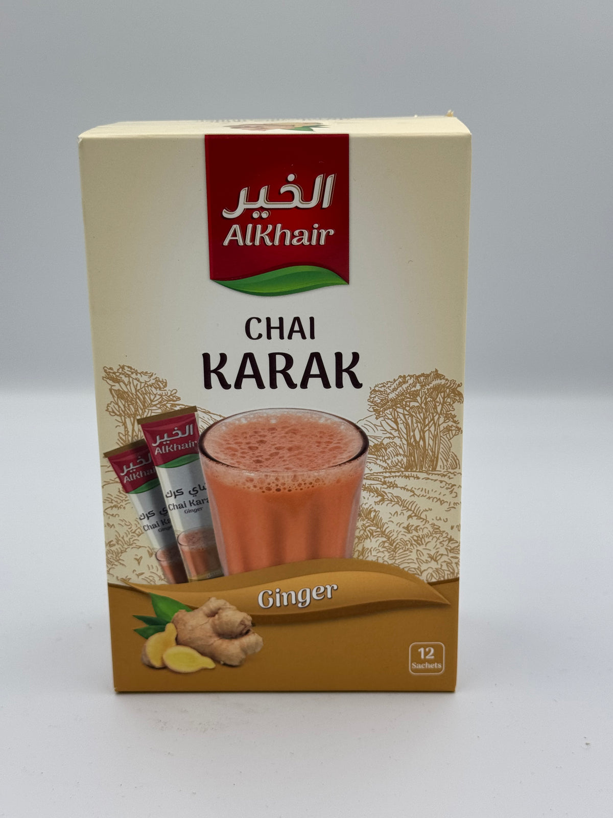 Alkhair Instant Chai Karak Tea Latte with Ginger - 12 Sachets Box